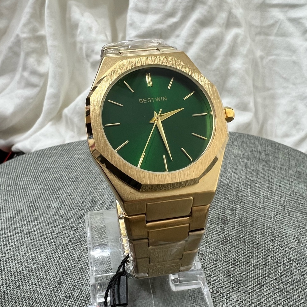 MENS BUSINESS WATCH ADJUSTABLE LINKS BRAND BESTWIN, STAINLESS STEEL ☑️ - Picture 7 of 10